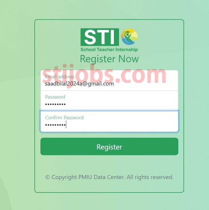 Register on the Portal