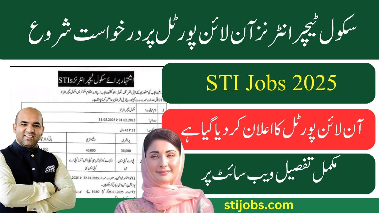 STI Jobs 2025 Online Application Portal sti.pesrp.edu.pk