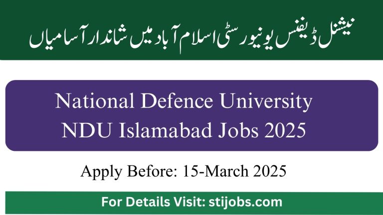 NDU Islamabad Jobs 2025