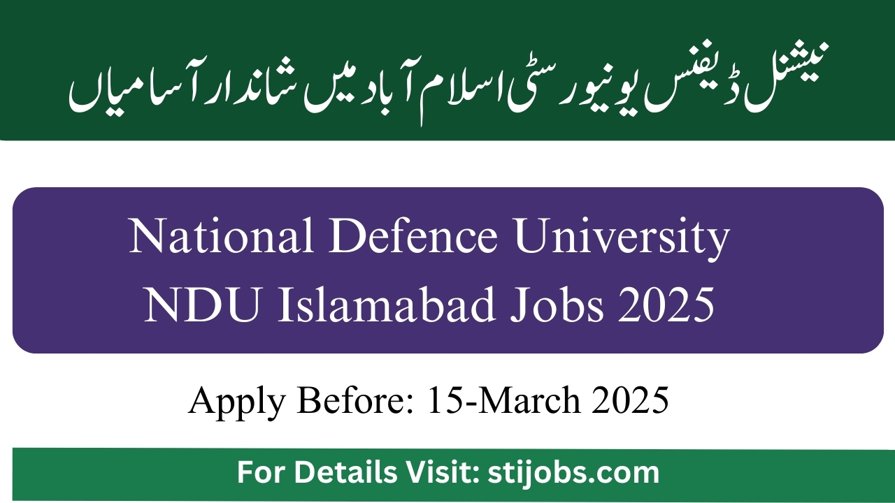 NDU Islamabad Jobs 2025